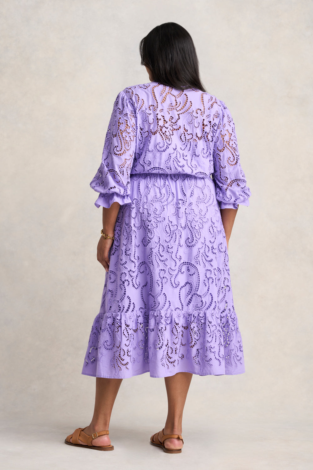 Broderie Lace Dress - Lilac