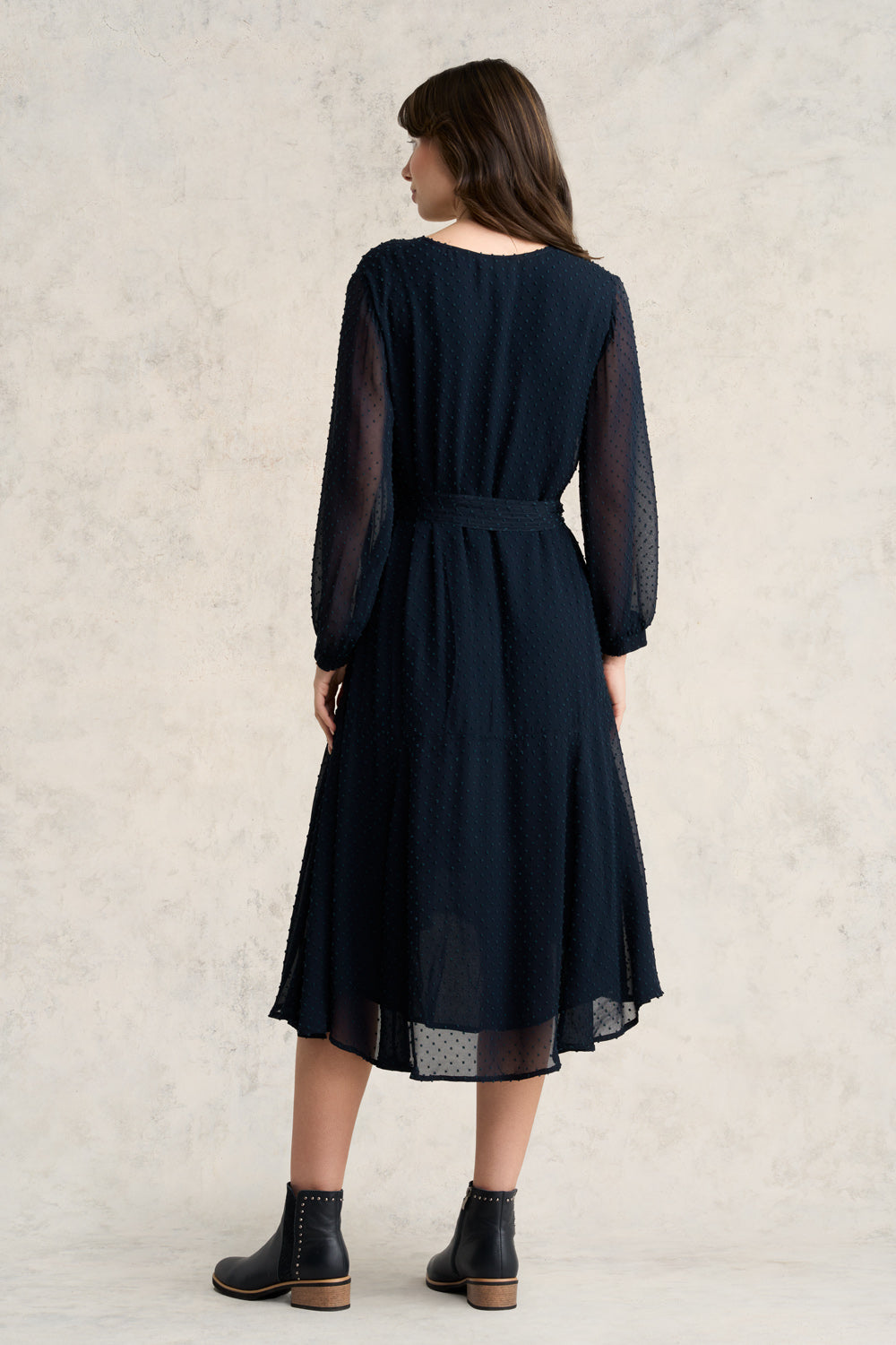 Clip Georgette Dress - Ink Clip Spot